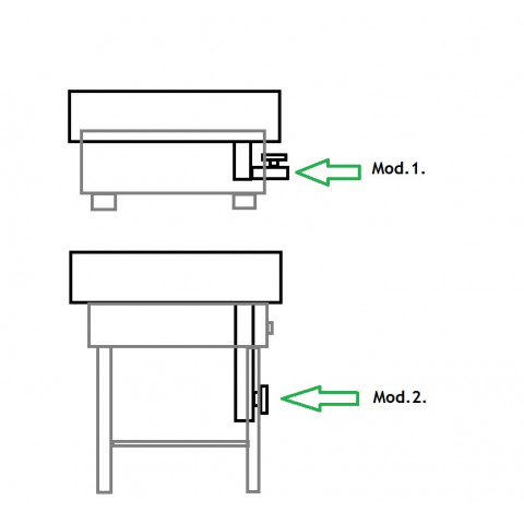 Lángossütő serpenyő egyégős sütőhöz - inox - csappal