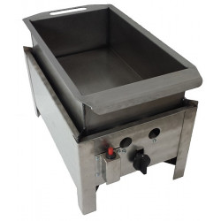 Lángos és fánksütő inox serpenyővel és csappal - 1 égős gázüzemű